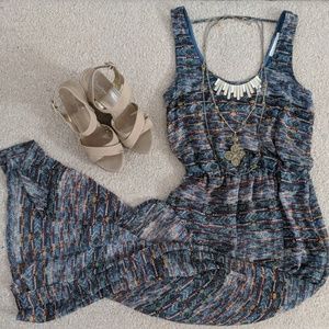 Lush Blue Aztec Maxi Dress, Size - S